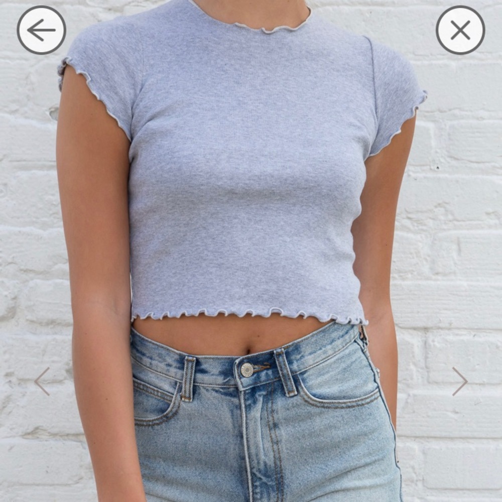 brandy smocked gray tee